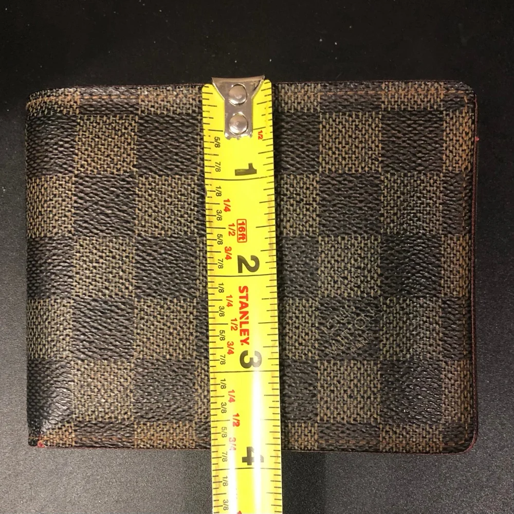 Men LOUIS VUITTON Damier Ebene Portefeiulle Florin Bifold Brown Checkered Wallet